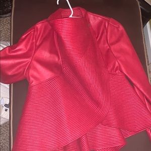 Faux Leather Peplum Jacket